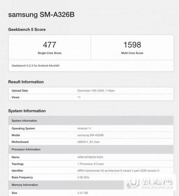 三星Galaxy A32 Geekbench跑分曝光