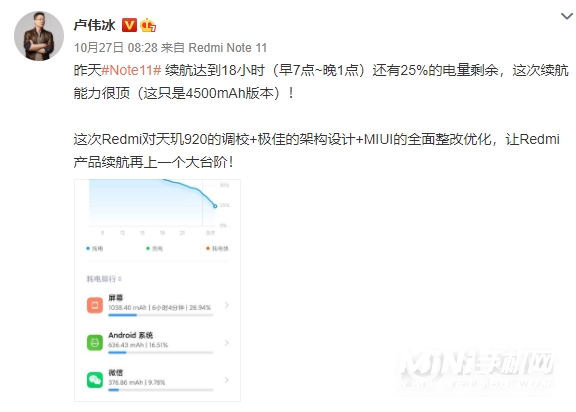 红米note11Pro+续航怎么样-续航实测